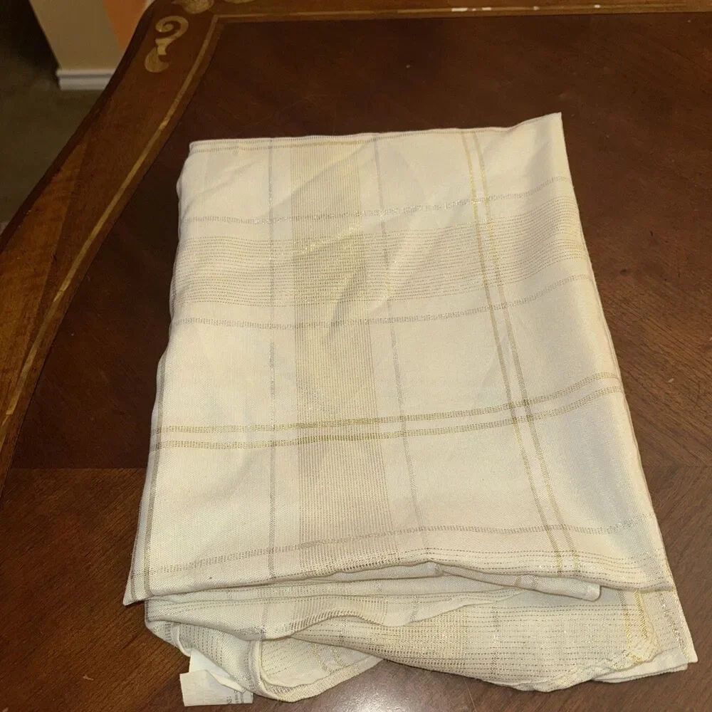 Unbranded Oblong Tablecloth 60”X 83” Beige